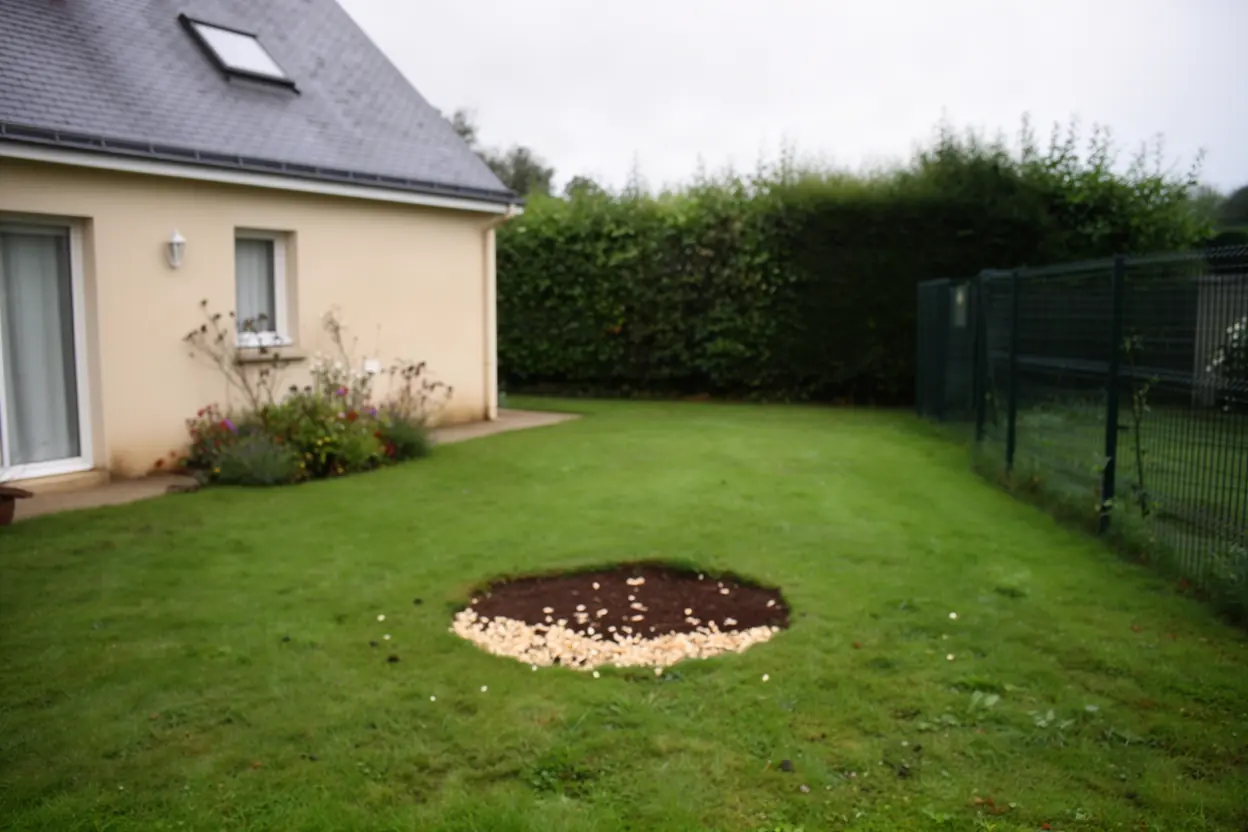 Sol dégagé après rognage de souche à Tollevast