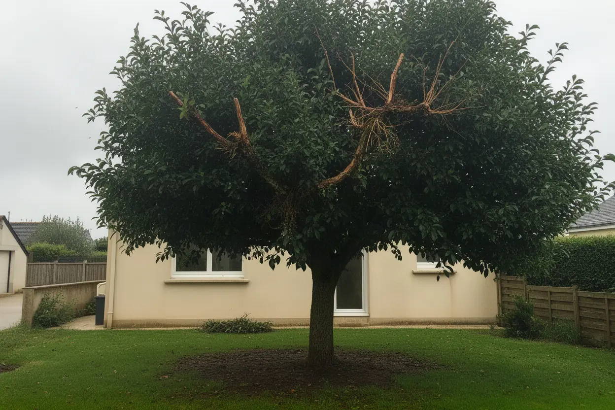 Branches mortes avant mise en sécurité à Digosville