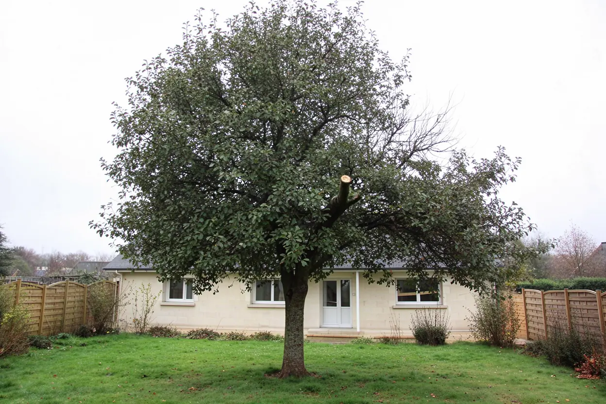 Dépendance dégagée après démontage d'arbre à Brix