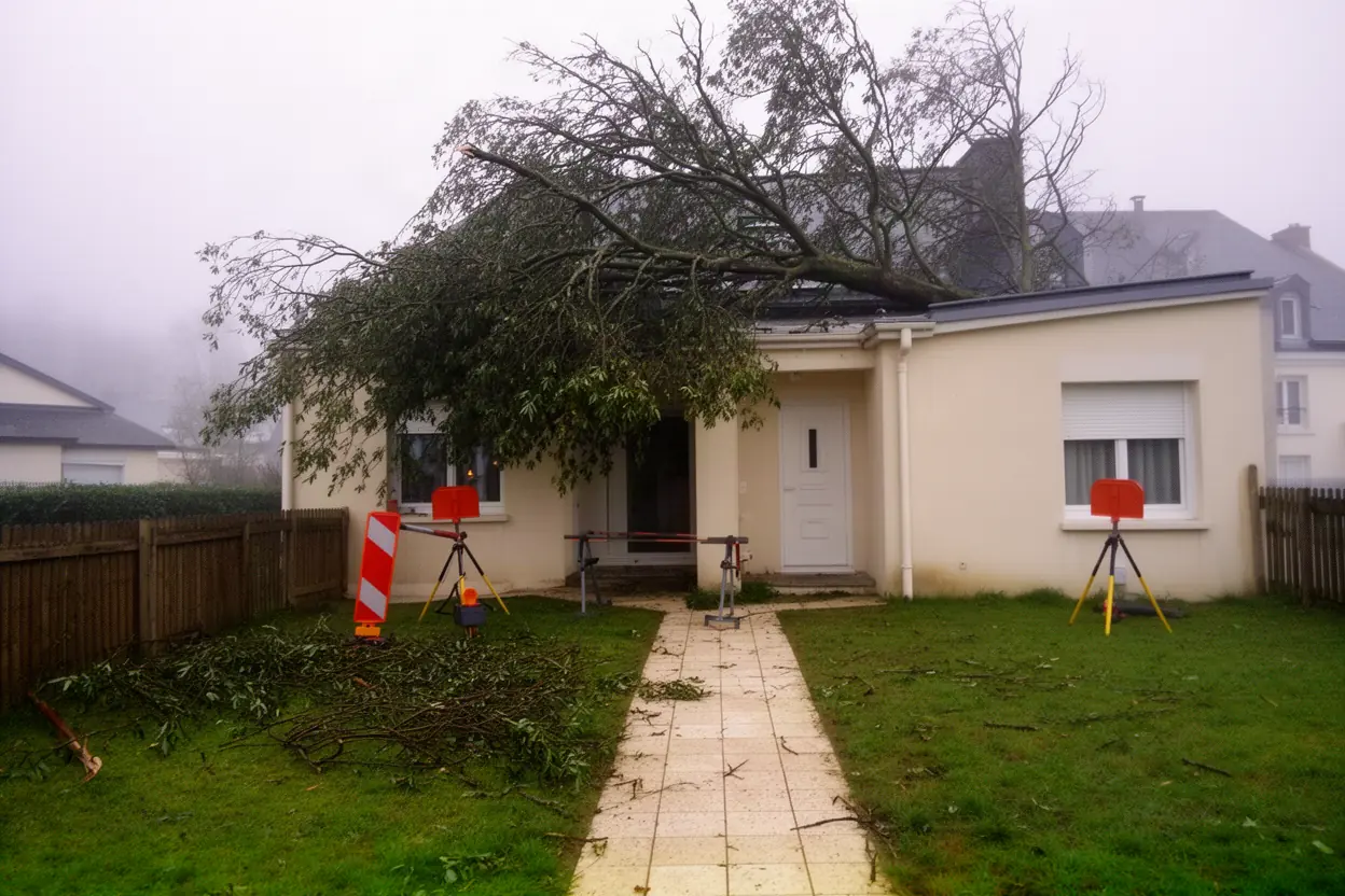 Arbre fragilisé avant intervention à Cherbourg-en-Cotentin